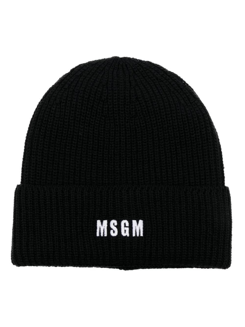 

Шапка бини в рубчик с нашивкой-логотипом MSGM, черный