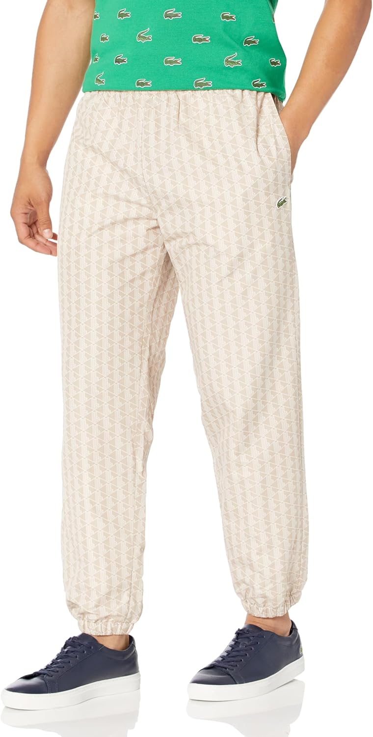 

Мужские спортивные брюки Lacoste из нейлона с монограммой, Sawdust/Lapland