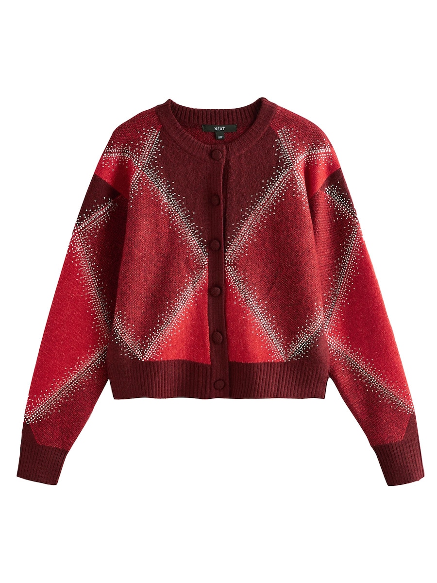 

Вязаный кардиган Next, красный/бордовый