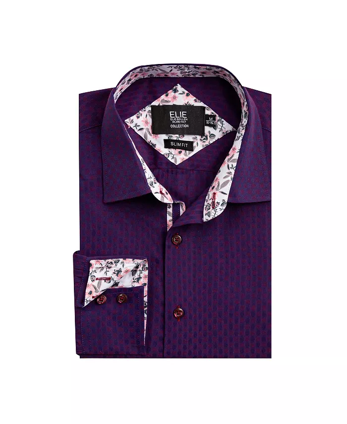 

Рубашка для мальчиков Big Boys Wine Slim Fit Jacquard Dot Elie Balleh, фиолетовый