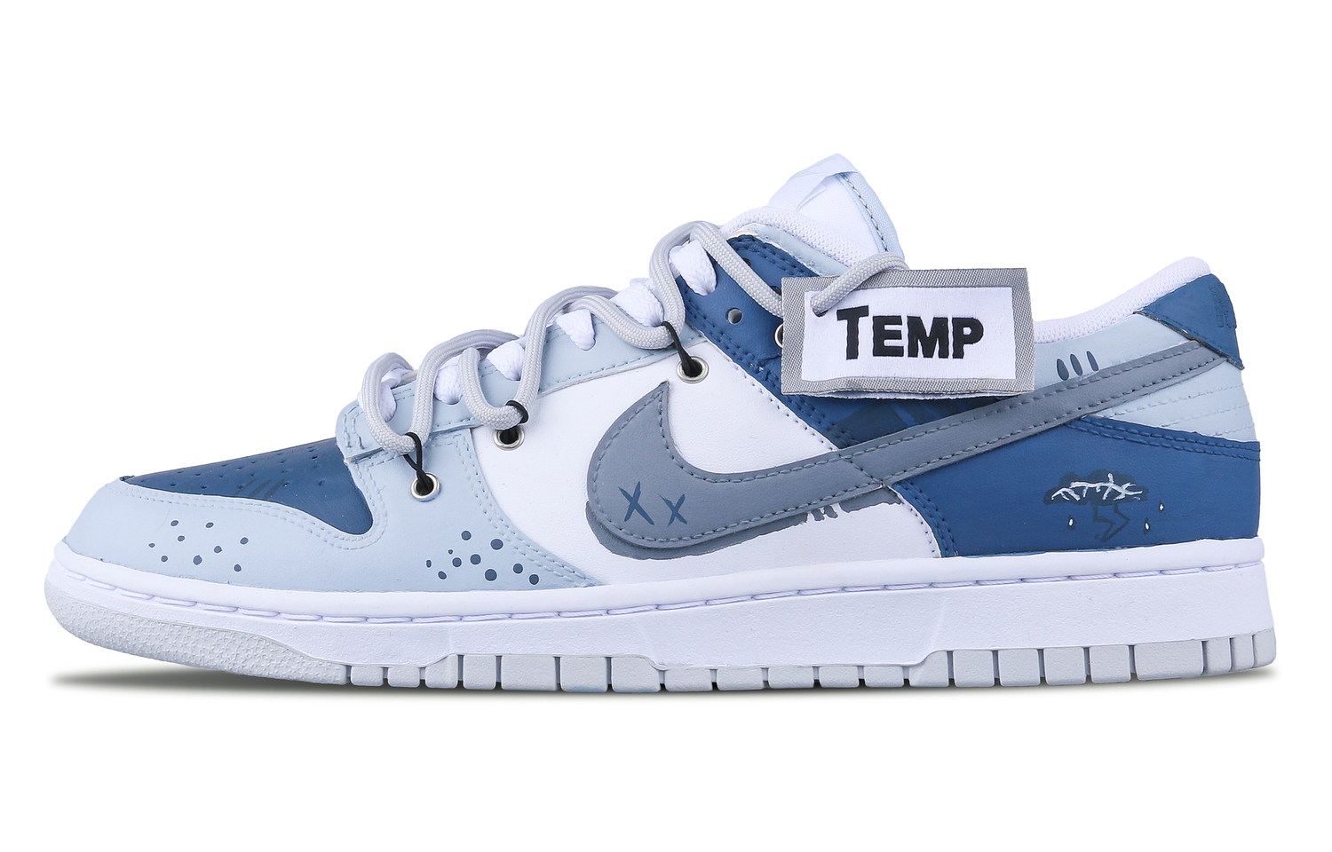 

Nike Dunk Pure Platinum Low Top Мужские сине-серо-белые скейтборд кроссовки