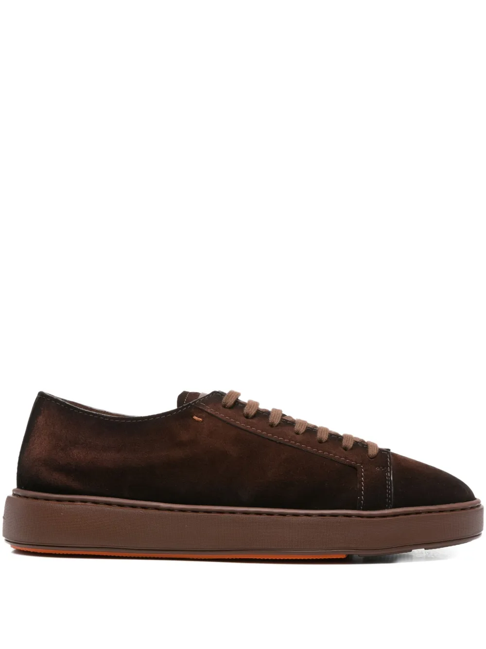 

Замшевые кроссовки на шнуровке Santoni, коричневый