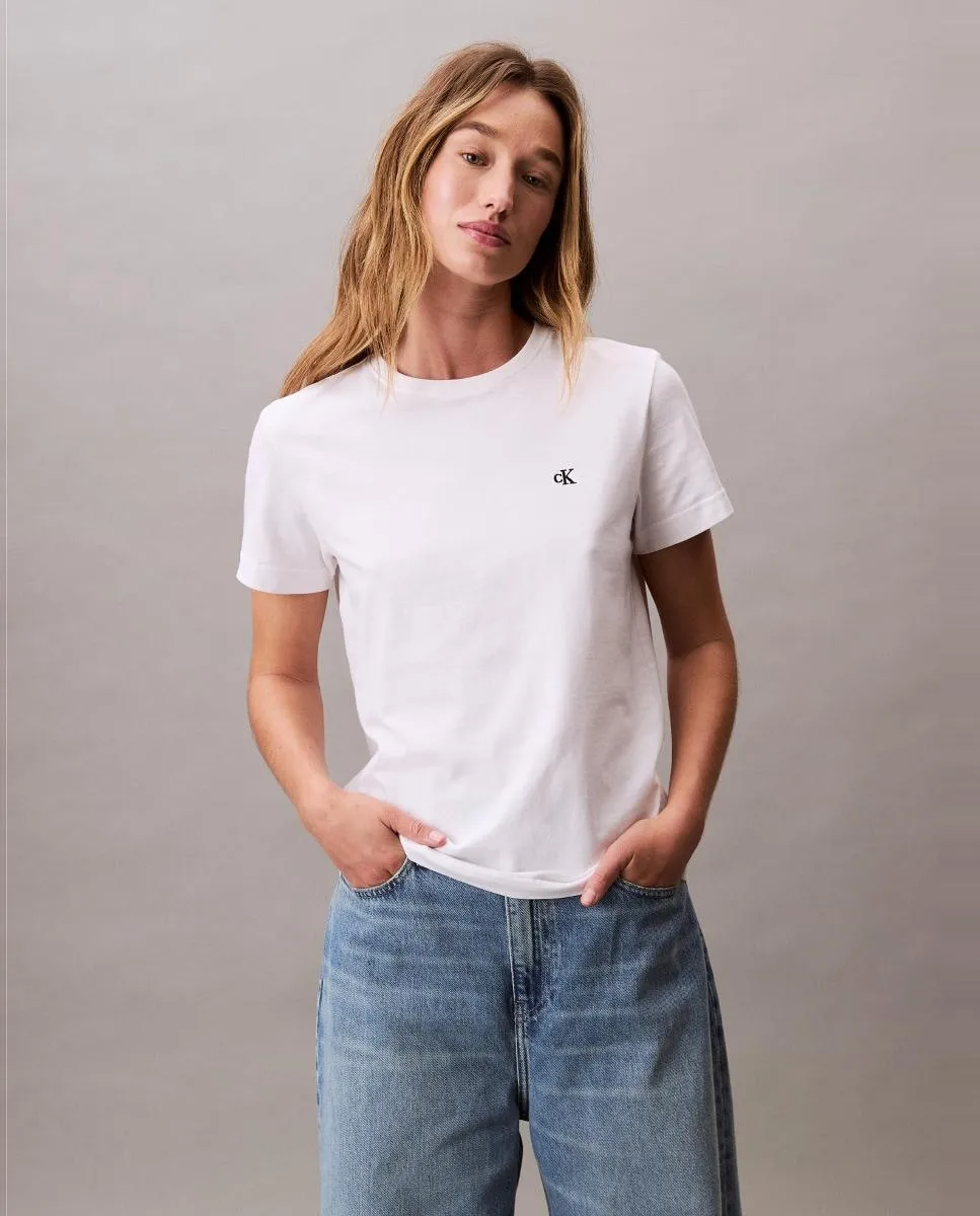 

Женская футболка с монограммой Calvin Klein Jeans, белый