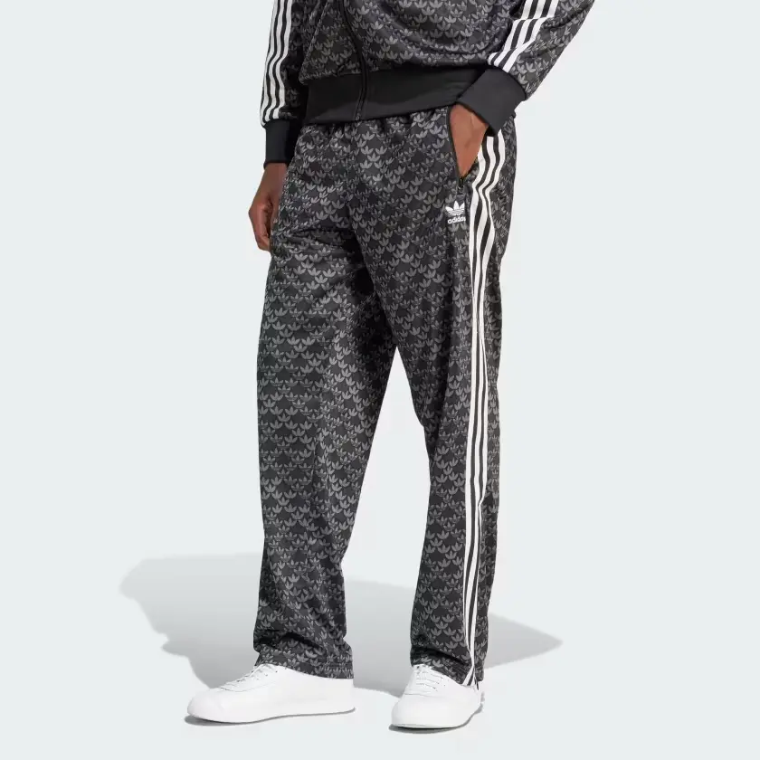 Штаны мужские трикотажные Monogram черного цвета Adidas Originals, черный — фото 2
