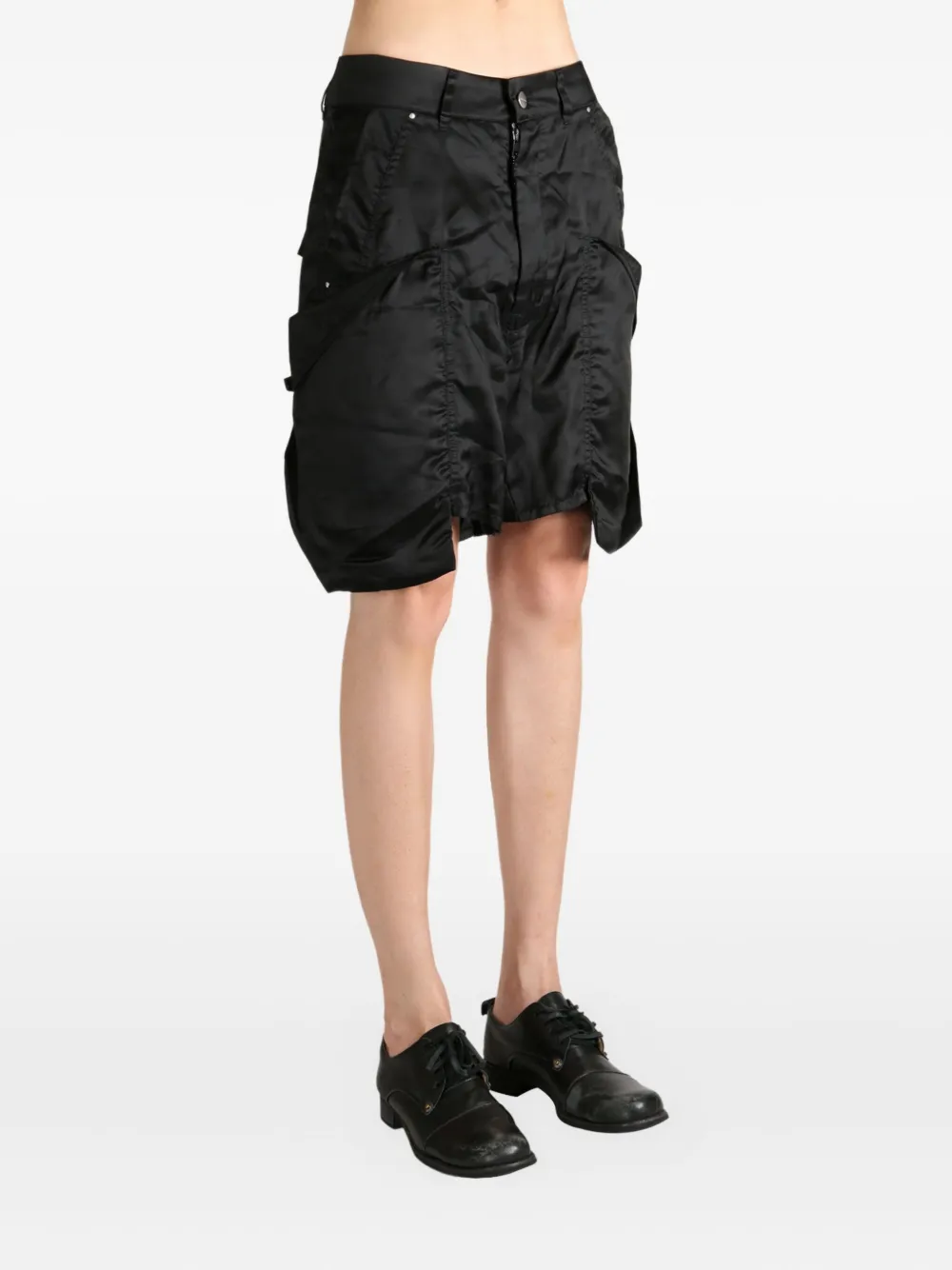 Атласные шорты с карманами-карго Rick Owens, черный — фото 3