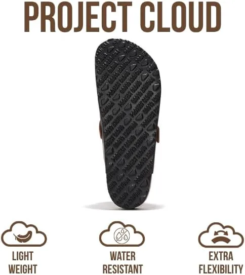 Мужские сабо Project Cloud - 100% натуральная кожа полного зерна, с мягкой подошвой из памяти формы и поддержкой свода стопы, натуральная пробковая стелька - нескользящие домашние тапочки для мужчин (Бруклин), коричневый — фото 4