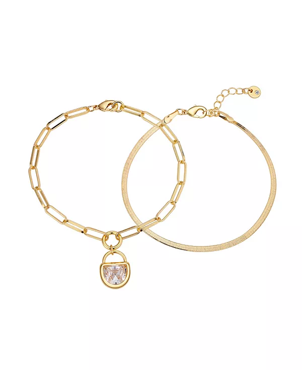 

Комплект из 2 браслетов с замком из кубического циркония Unwritten, gold