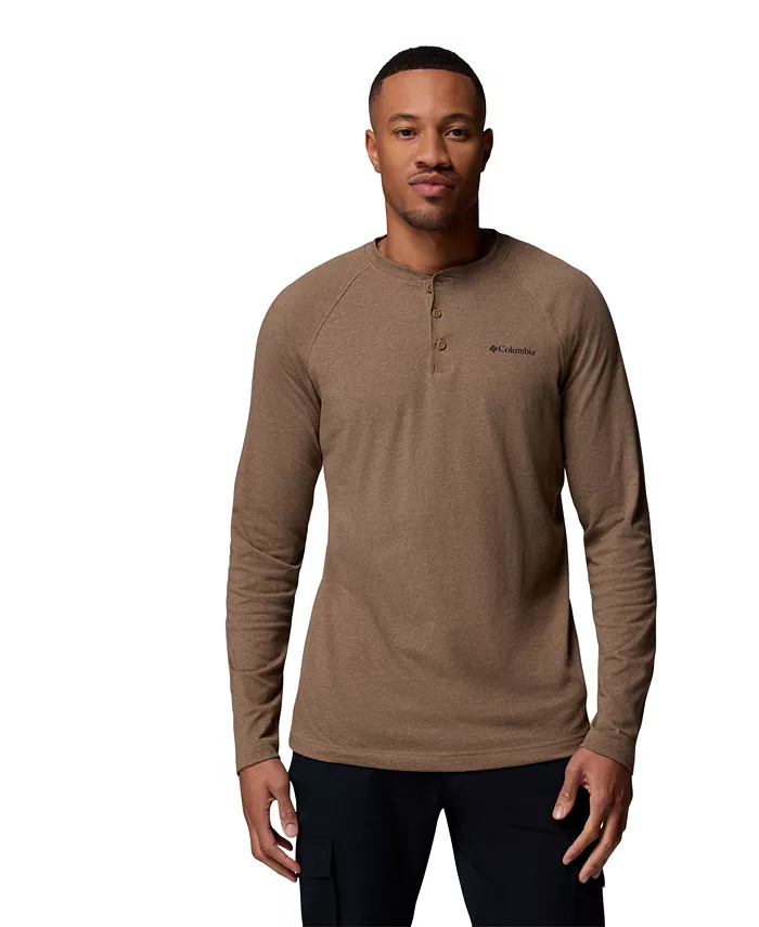 

Мужская футболка Henley с регланными рукавами Thistletown Hills Columbia, загар/бежевый