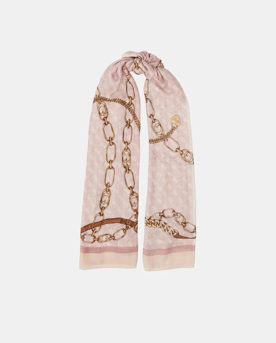 

Шарф с принтом логотипа G Guess, розовый