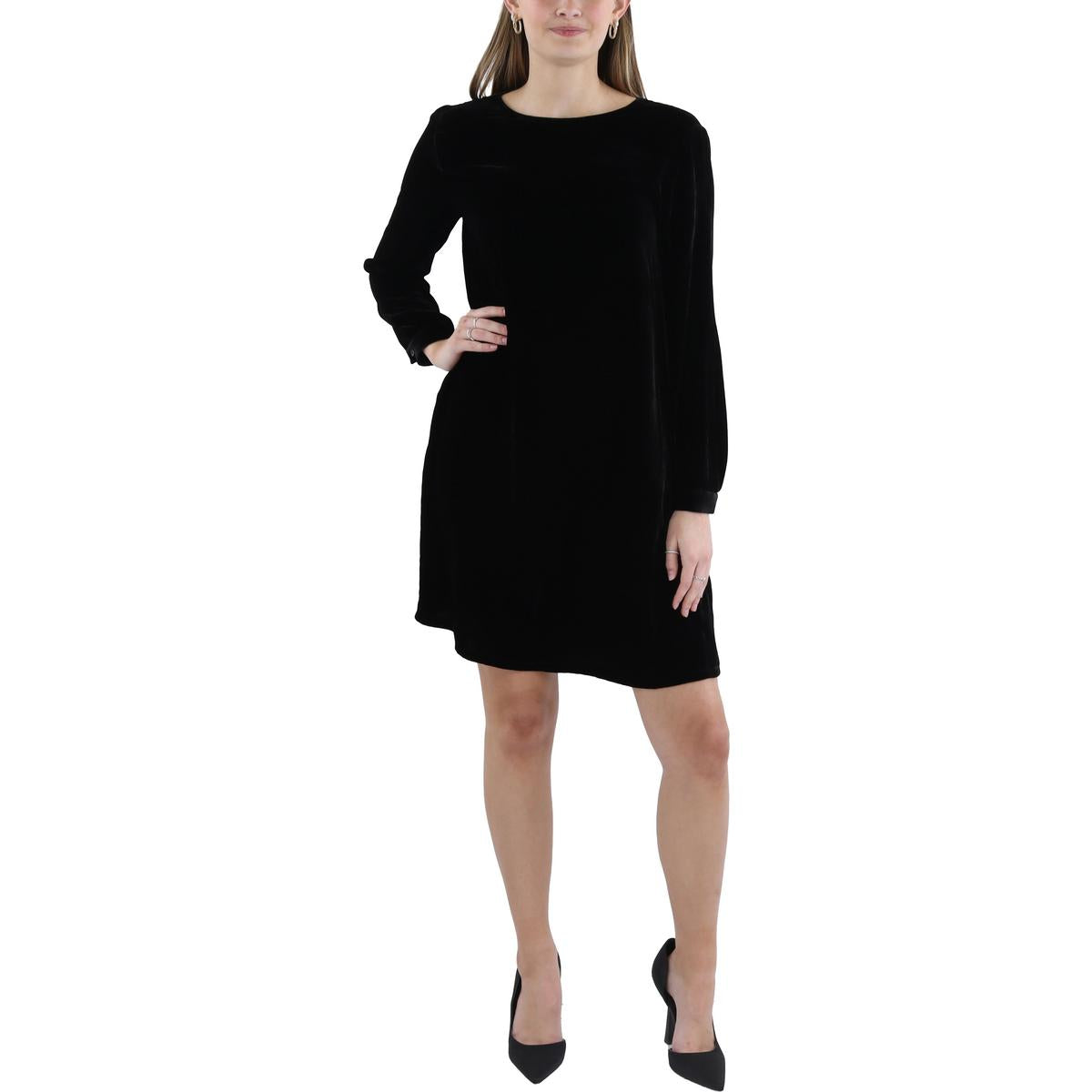 

Женское бархатное короткое мини-платье Eileen Fisher, черный