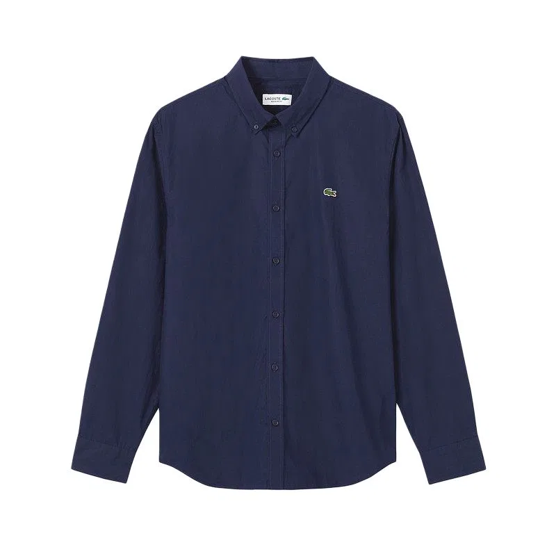 Рубашка мужская с отложным воротником LACOSTE темно-синяя