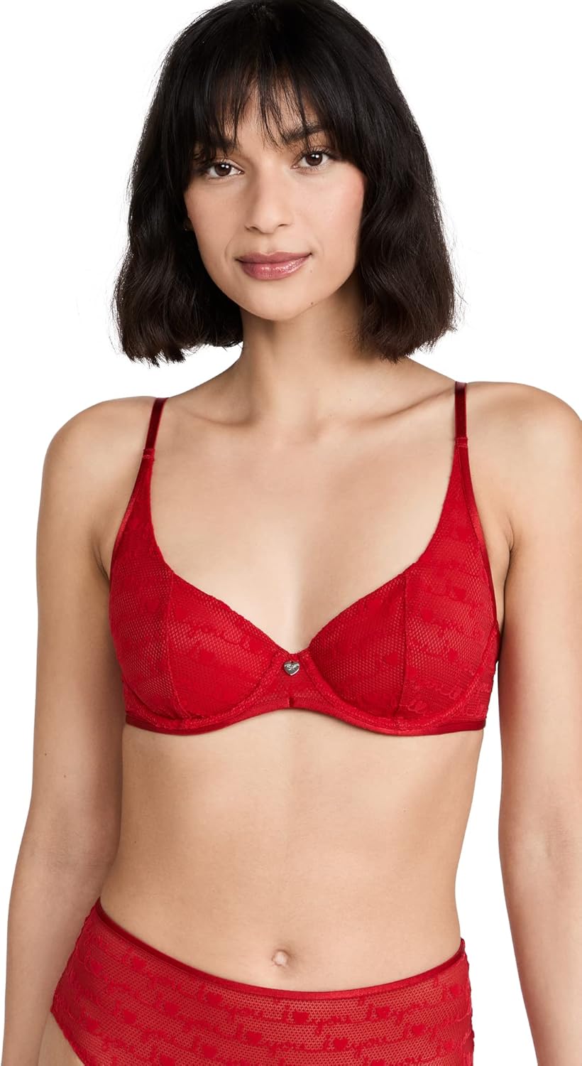 

Calvin Klein нижнее белье женские I Heart You Balconette, Rustic Red601/Vel