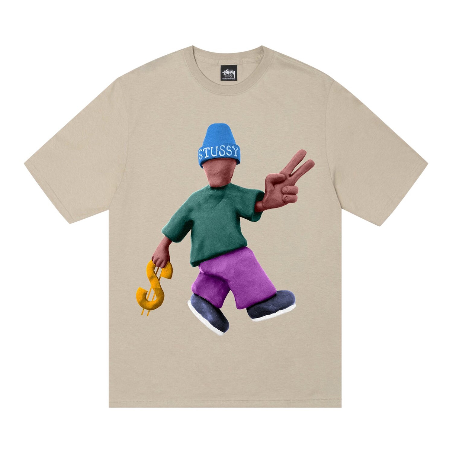 

Футболка Stussy Peace & Prosperity, цвет Хаки