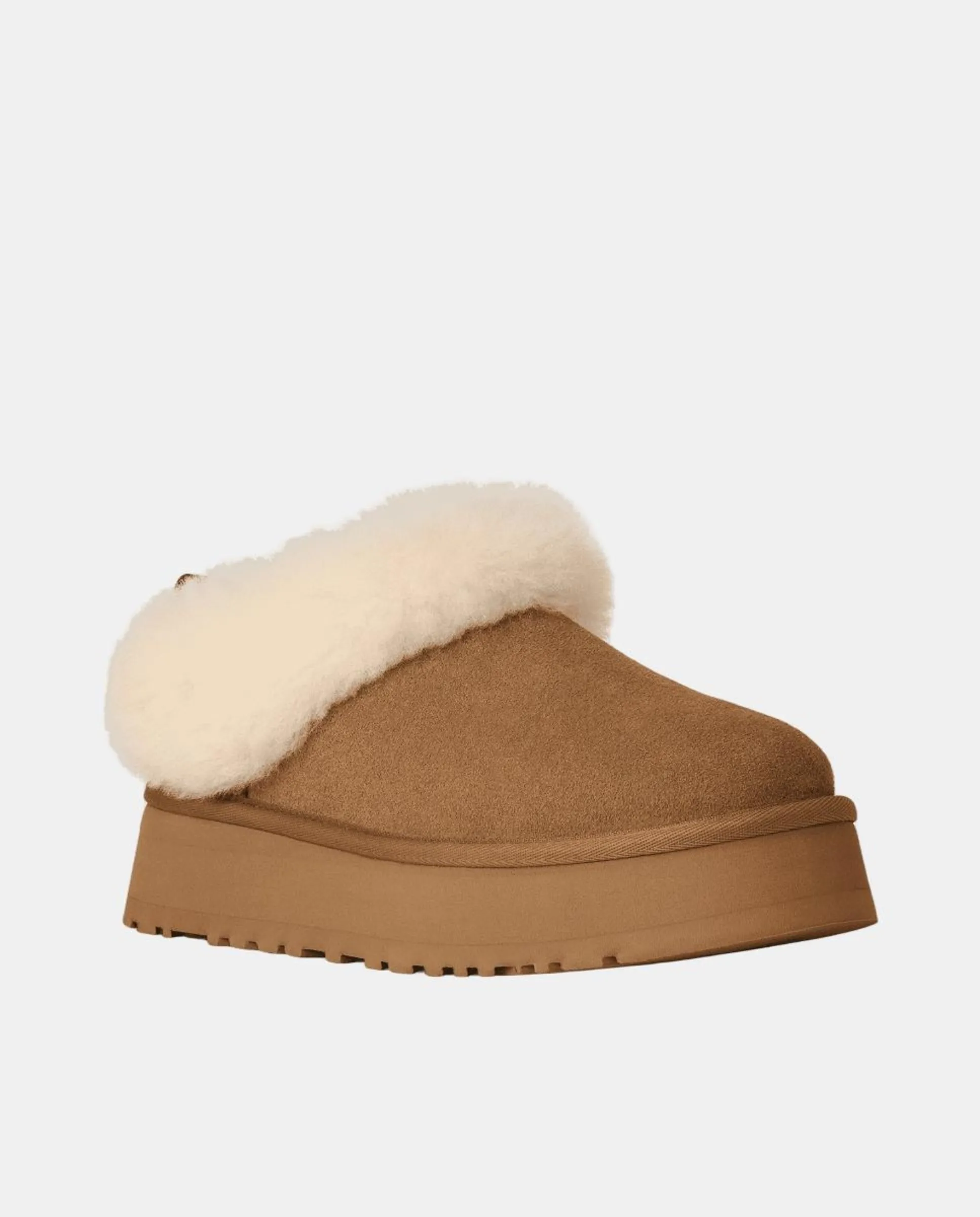 Ботинки UGG Tazzelle из кожи и меха, коричневый — фото 2