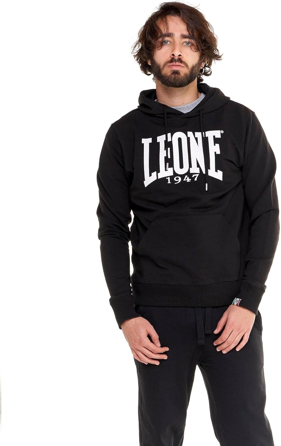 

Мужская толстовка с капюшоном Leone 1947 Apparel с большим логотипом, черный