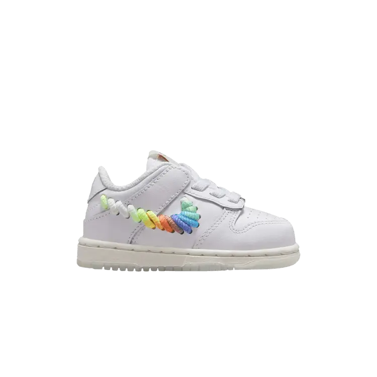 

Кроссовки Nike Dunk Low TD Rainbow Lace Swoosh, белый