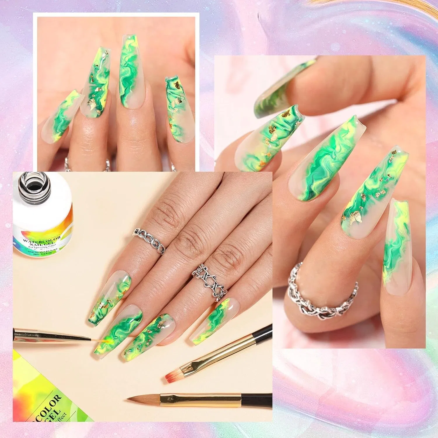 Гель-лак Blooming Gel Polish, 15 мл, прозрачный, для эффекта растекания Gitekain — фото 3