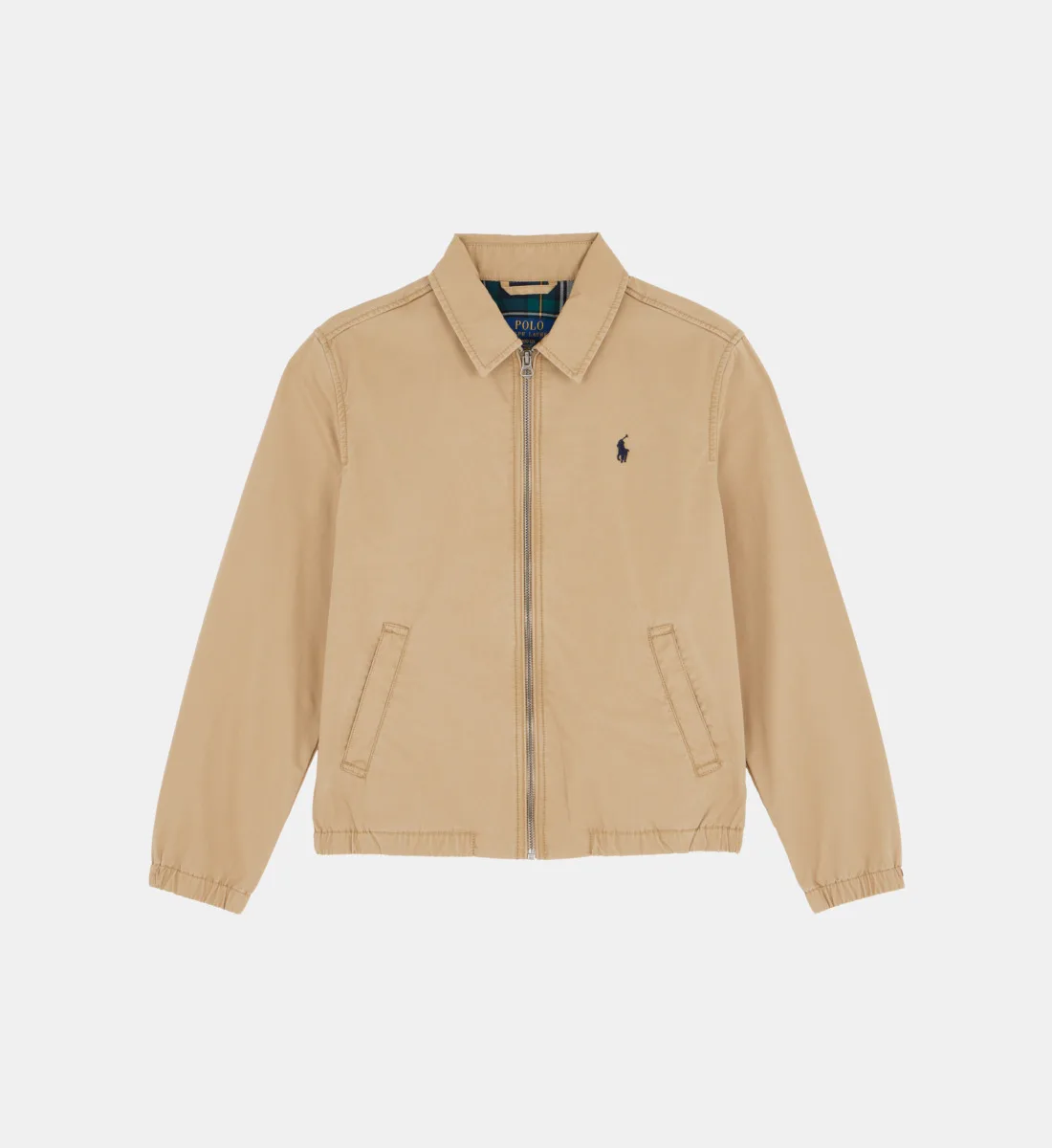 Прямой блузон с логотипом из хлопковой ткани POLO RALPH LAUREN, бежевый