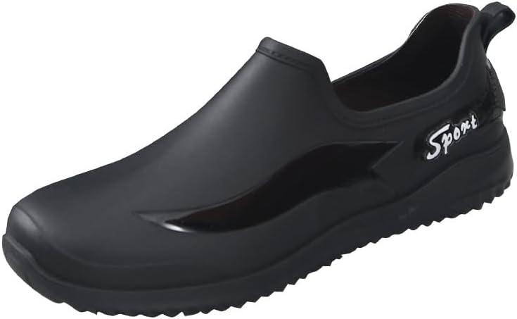 

Мужские стильные короткие резиновые сапоги Hhhchpm - без застежек, противоскользящие, водонепроницаемые ботинки, удобная обувь на дождливую погоду для всех сезонов, черный