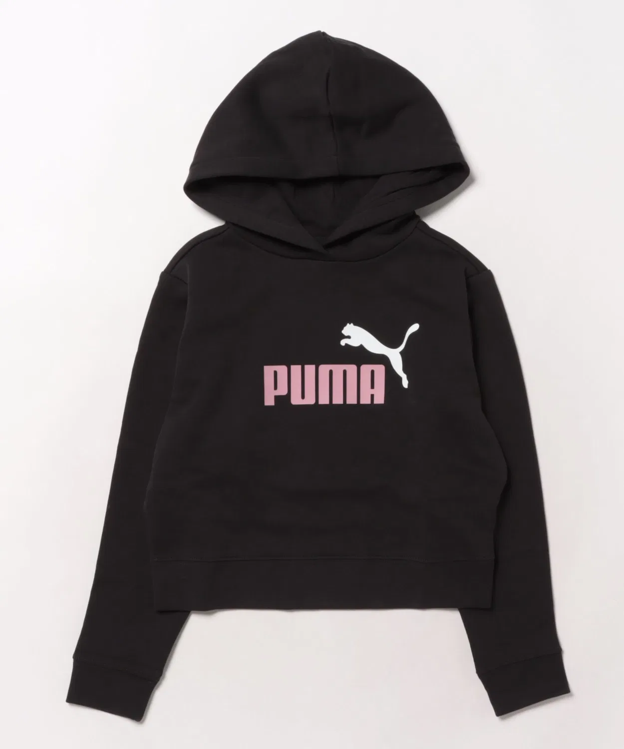 Худи короткое PUMA с логотипом No.1, чёрное
