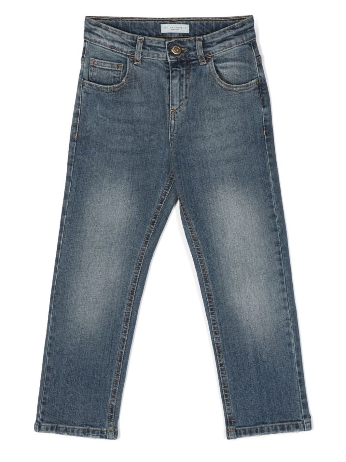

Golden Goose Kids прямые джинсы средней посадки, синий
