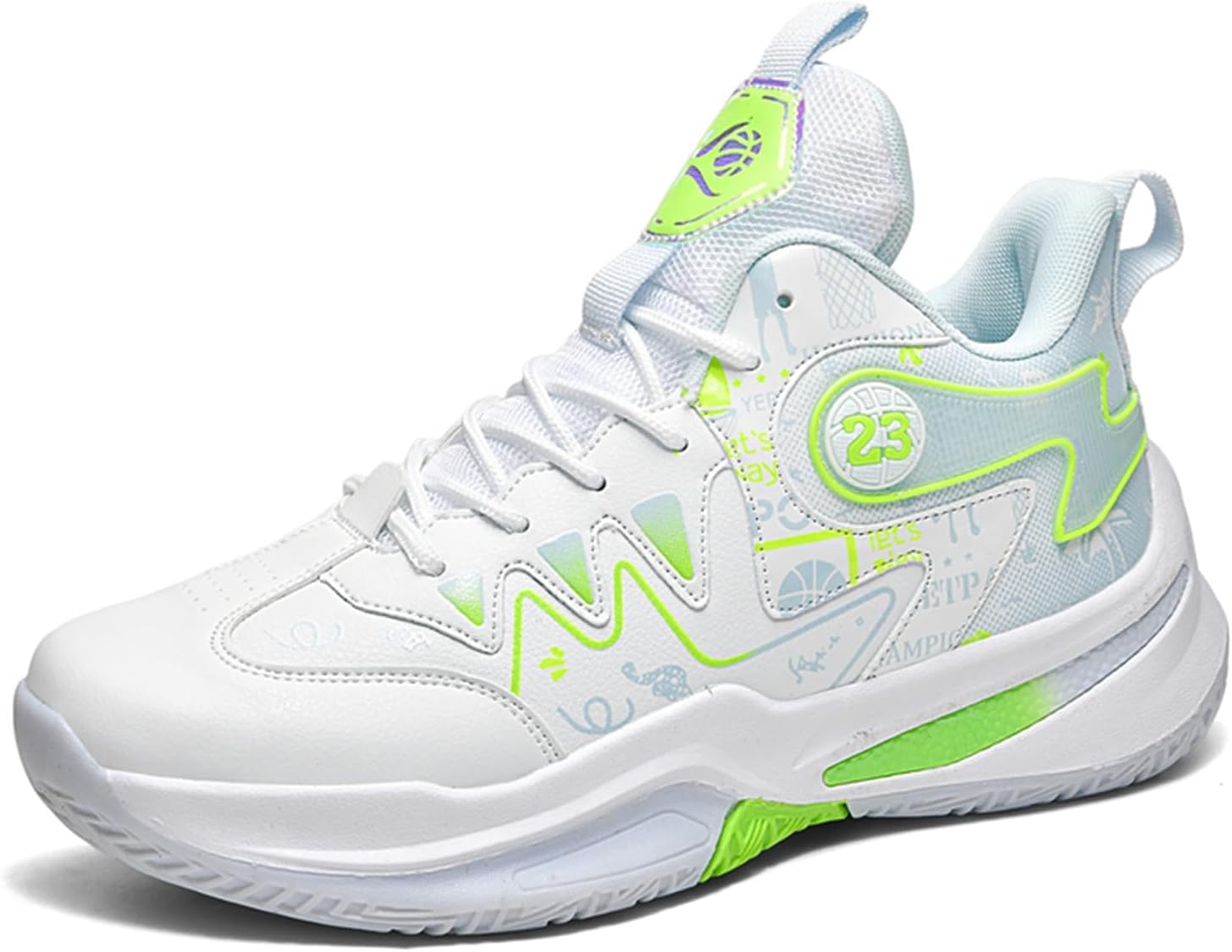 

Мужские высокие кроссовки с толстой подошвой, амортизирующие, на шнуровке, кожаные, противоскользящие, легкие, повседневные спортивные обувь, подходят для занятий спортом на улице, теннисом и волейболом Igzbibg, зеленый