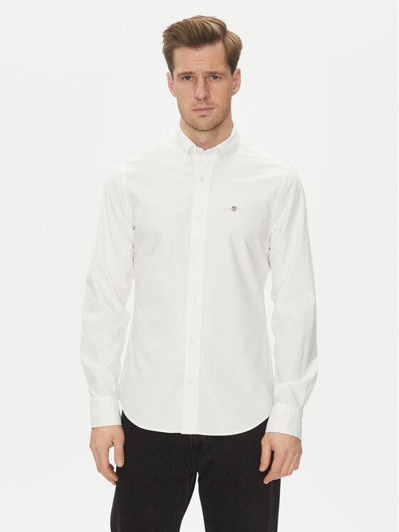 

Рубашка облегающего кроя Slim Oxford Stretch 3230115 Gant, белый