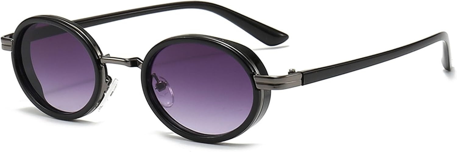 

Винтажные солнцезащитные очки в стиле стимпанк с оправой Ovel для женщин и мужчин, модные, полуметаллическая оправа, хип-хоп панк, защита от ультрафиолета UV400 Bsreyeop, Gunmetal/Gradient Grey F7