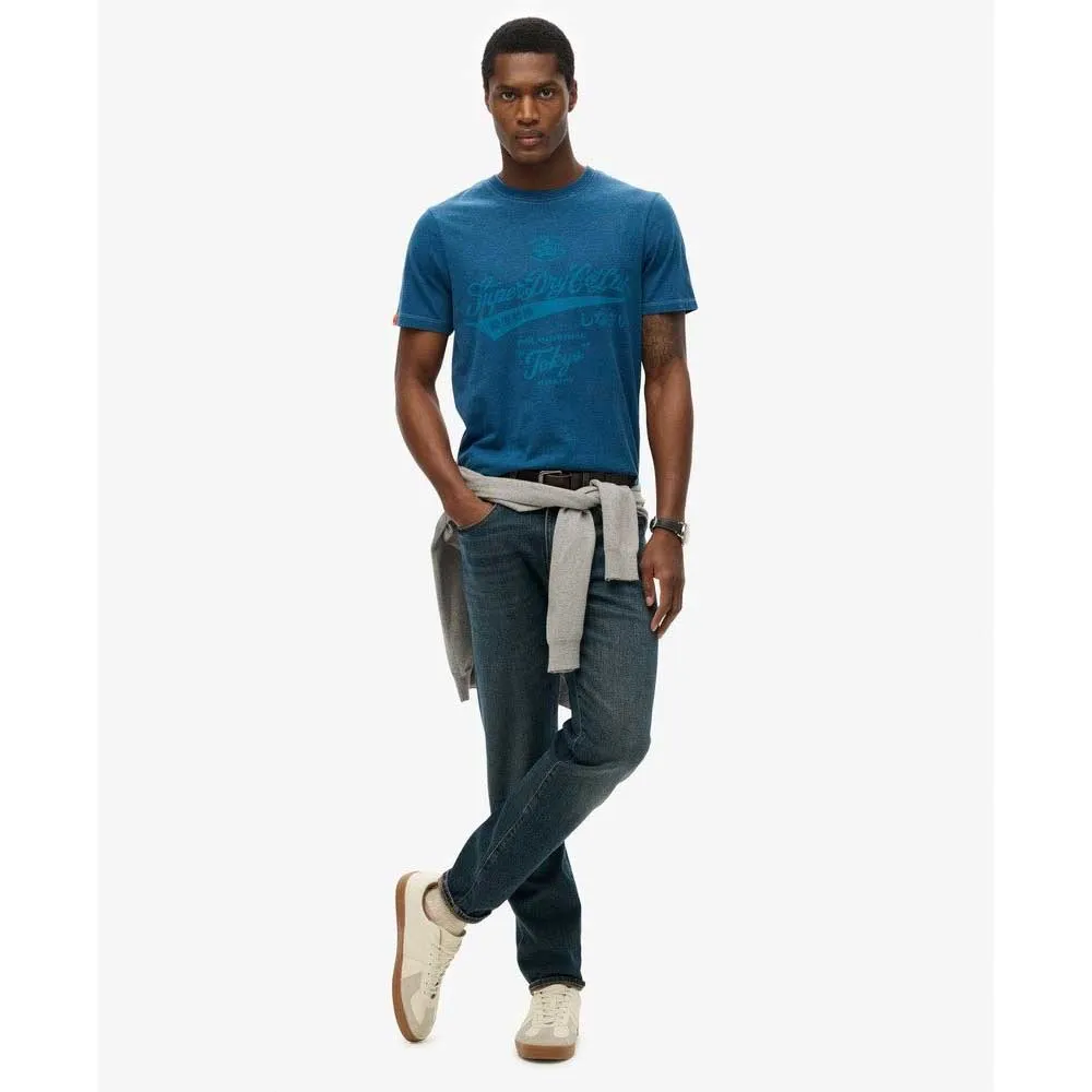 Футболка с коротким рукавом Superdry Workwear Washed Relaxed, синий — фото 4