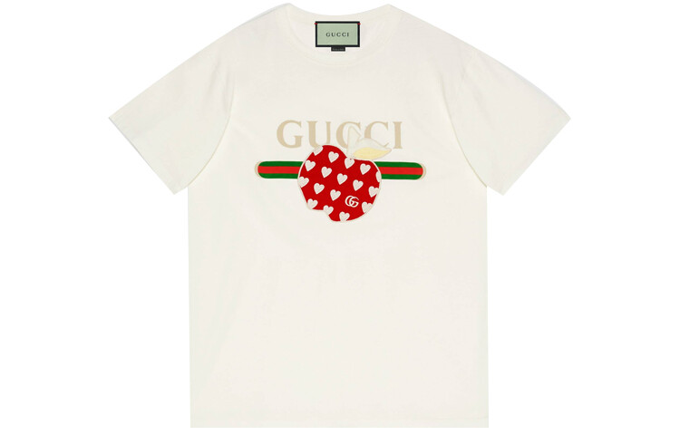 

Футболка женская Gucci с принтом яблока, бежевый