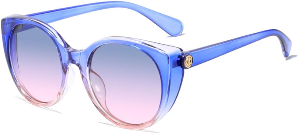 

Солнцезащитные очки для женщин и мужчин, круглые, в большой оправе, с защитой от УФ-излучения UV400, увеличенного размера, женские очки для активного отдыха LANGSER, Blue Grey Pink