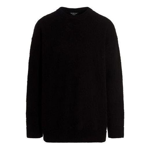 

Свитер jacquard logo knit sweater 'black' Balenciaga, черный