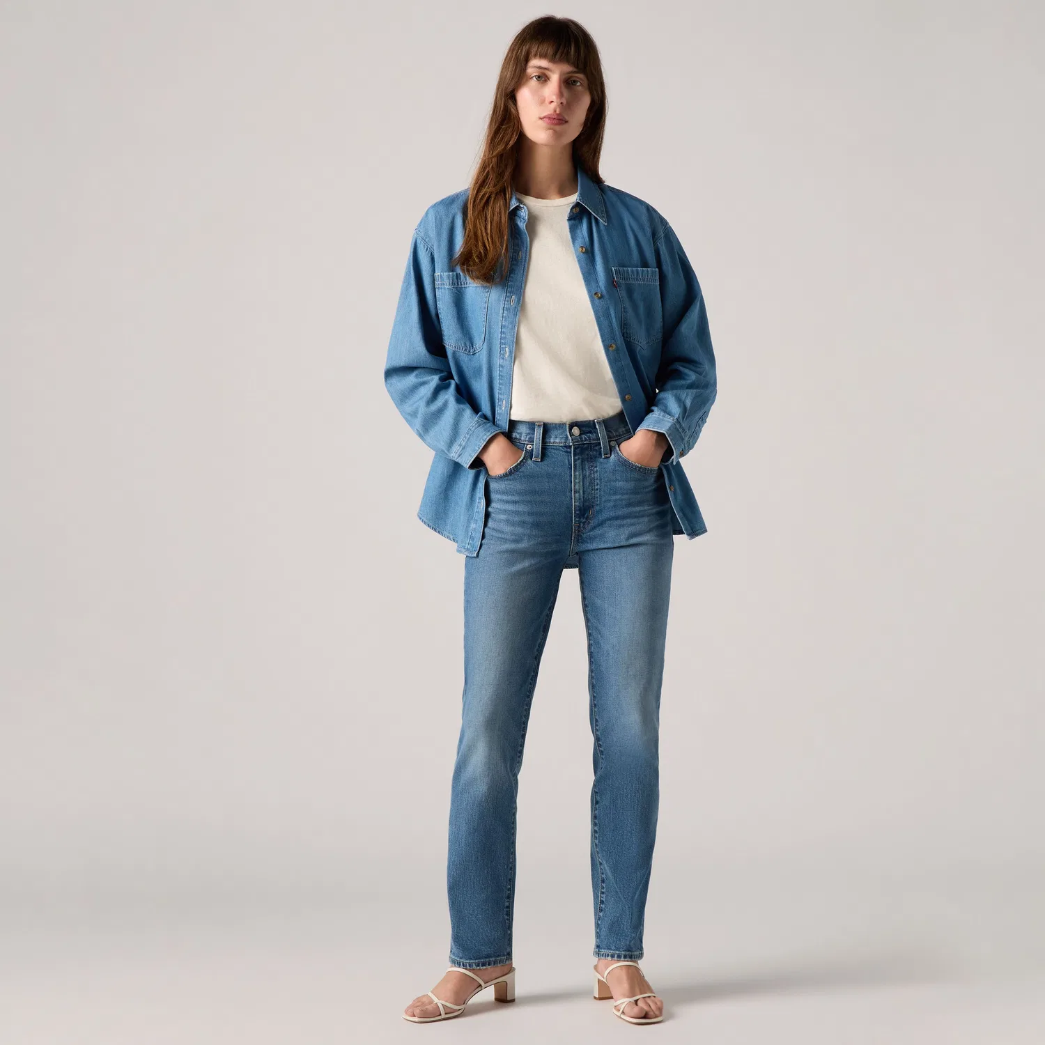 Женские джинсы прямого кроя с высокой посадкой 724 Levi's, Medium Wash