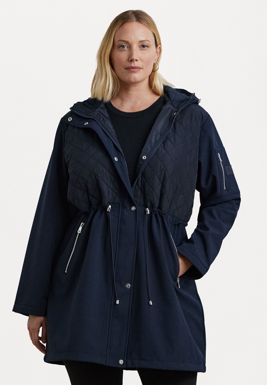 

Парка QUILTED-TRIM HOODED JACKET Ralph Lauren, темно-синий