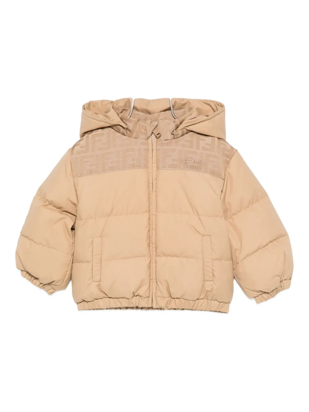 

Куртка с капюшоном и монограммой FF Fendi Kids, бежевый