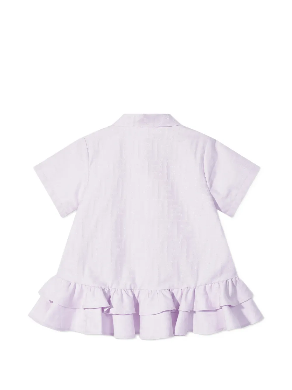 Платье с воланами и пуговицами Fendi Kids, фиолетовый — фото 2