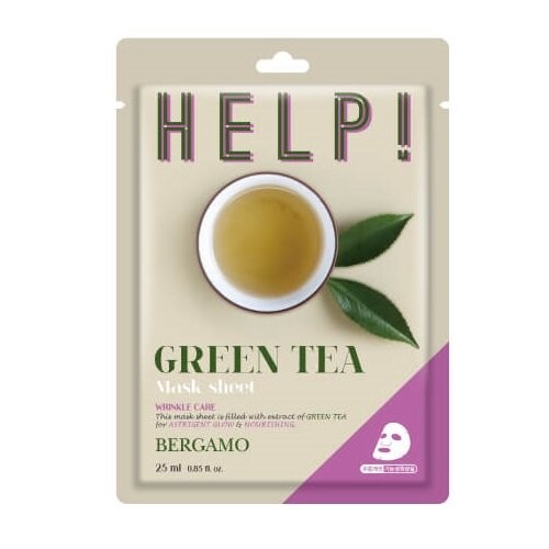 

Маска для лица с зеленым чаем, 25 мл Bergamo Help Sheet Mask