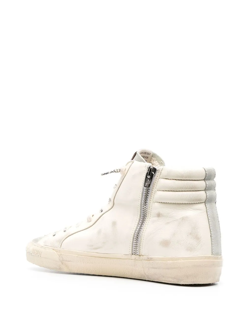 Высокие кроссовки Slide с эффектом потертости GOLDEN GOOSE, нейтральный — фото 3