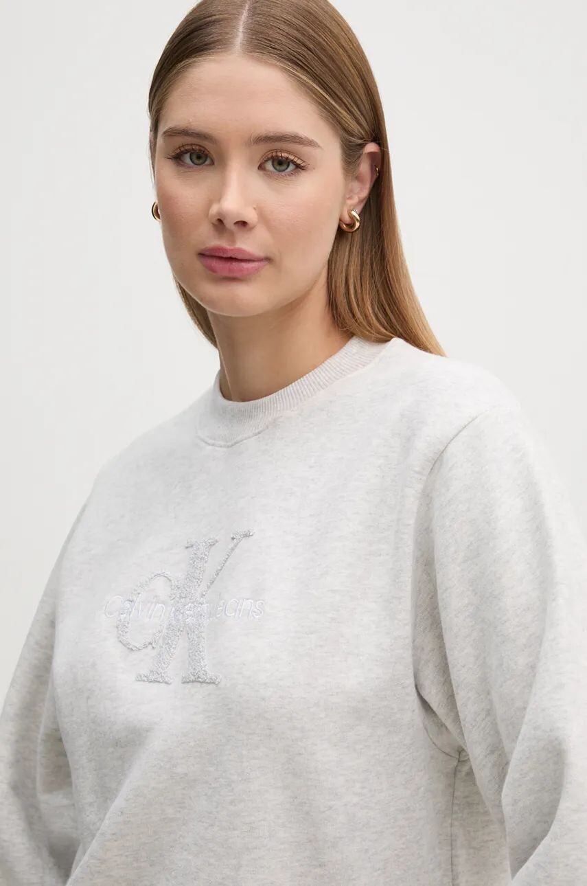 

Хлопковая толстовка Calvin Klein Jeans, серый