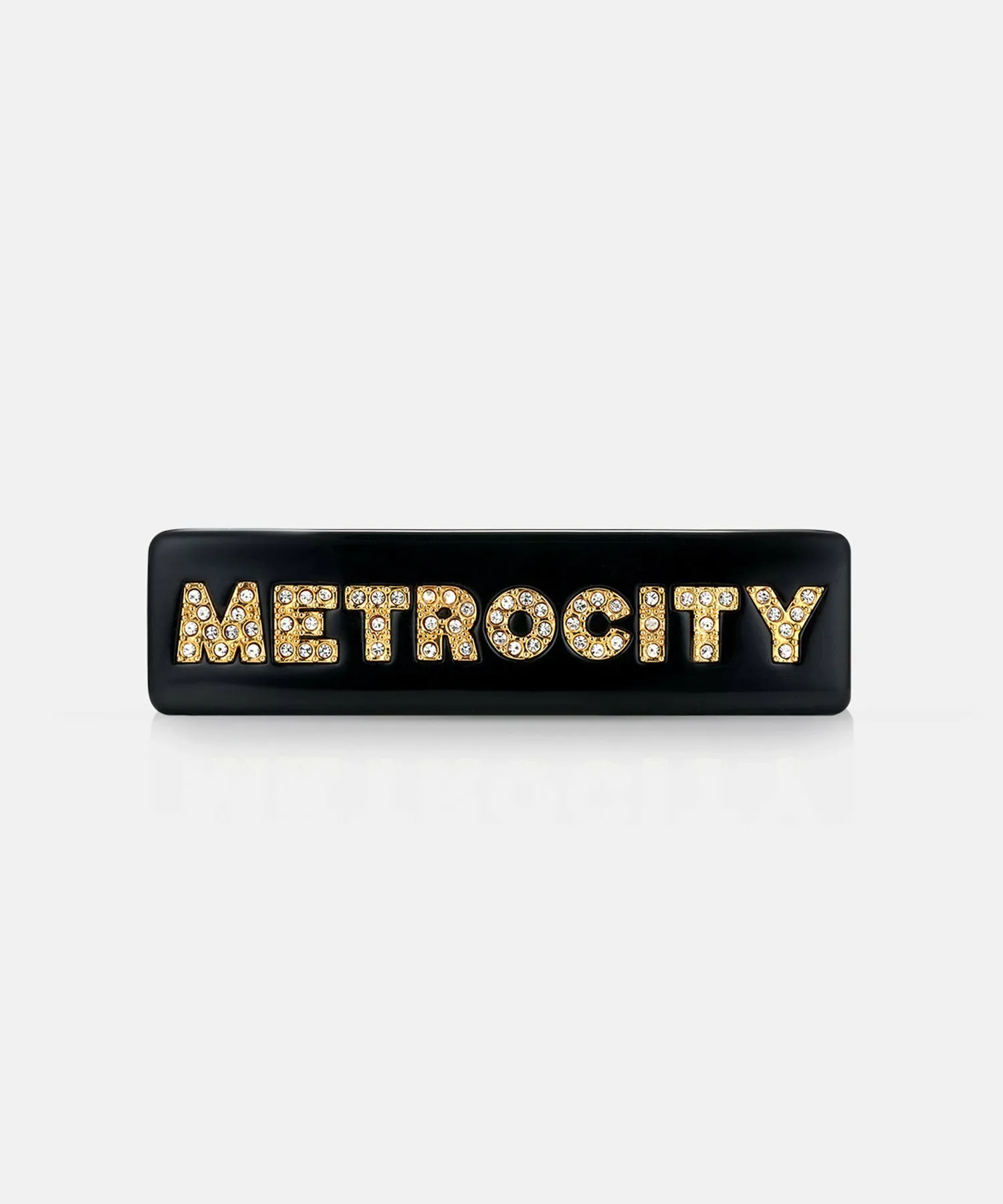 M Базовая заколка для волос «Клевер» черного цвета Metrocity, Dark Black