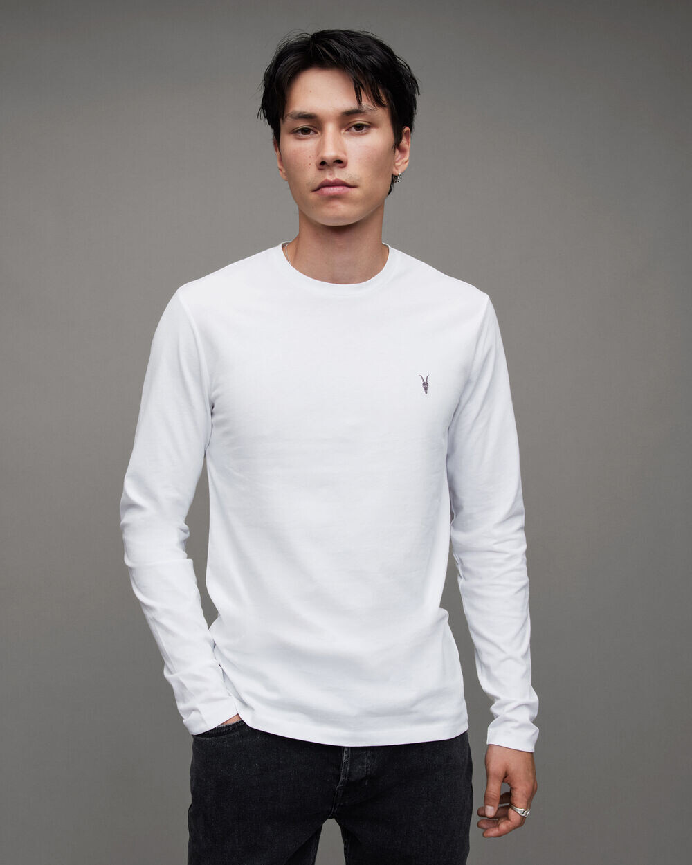 

Футболка с длинными рукавами и круглым вырезом Brace Tonic AllSaints, оптический белый