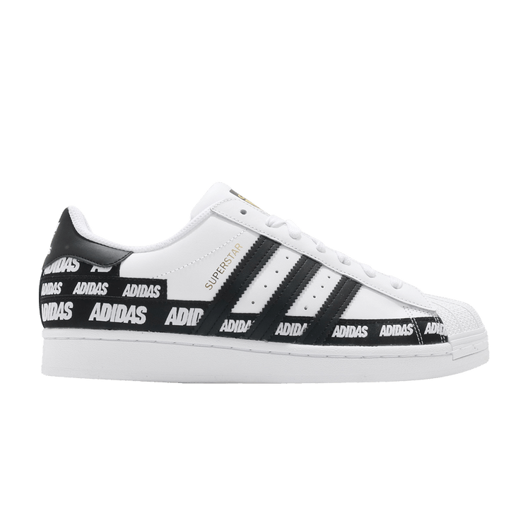 

Кроссовки adidas Superstar 'Wordmark Heel Stripe - White Black', белый