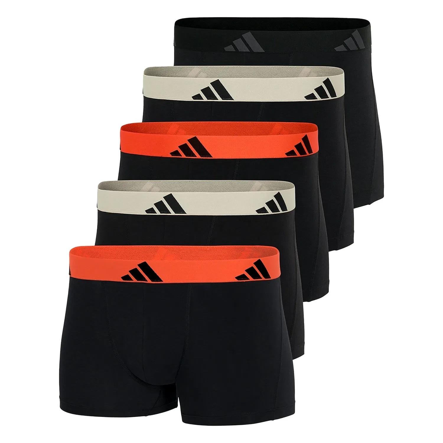 Боксеры, 5 штук, Active Flex Cotton, Adidas, черный