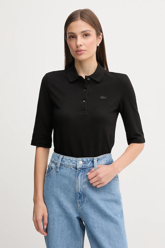 

Хлопковая футболка Lacoste, черный
