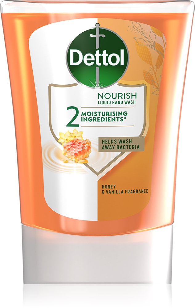 

Мягкая на ощупь детская бесконтактная сменная вставка для бесконтактного дозатора мыла Dettol, honey & vanilla 250 мл