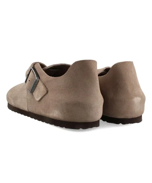 Унисекс сандалии из замши Birkenstock London бежевые — фото 3