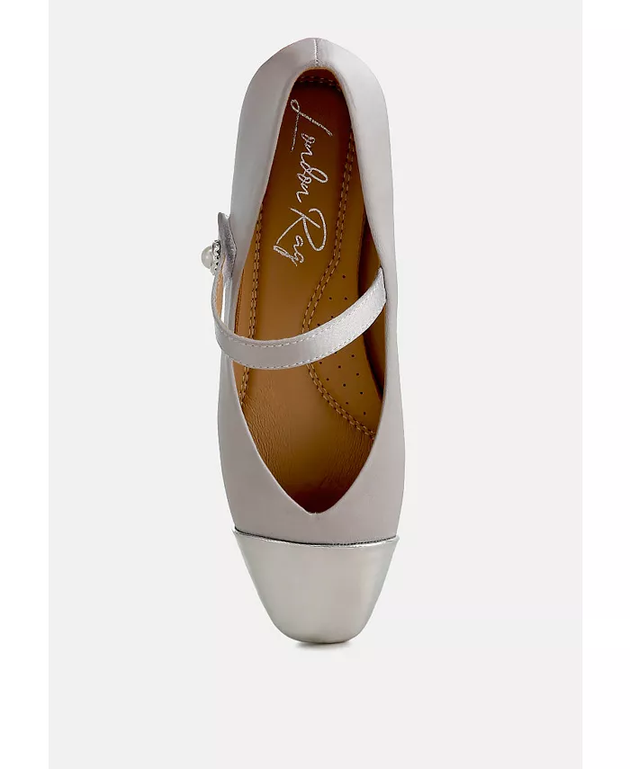 Туфли Мэри Джейн из твида Albi Patent Toe Cap Female London Rag, серебро — фото 4