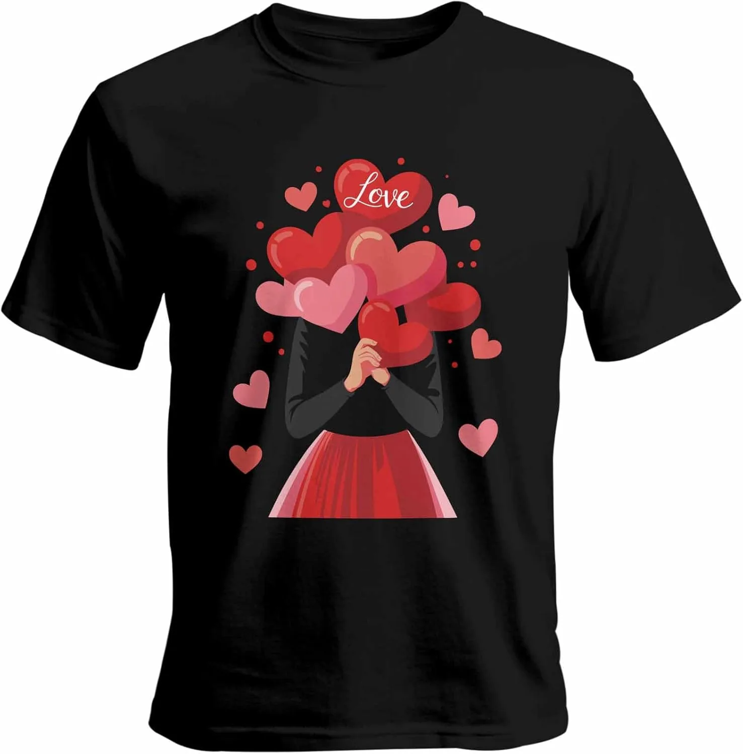 

Мужская футболка с коротким рукавом и V-образным вырезом, Valentine's Day Heart Shape, S-3XL Quibro Zynth