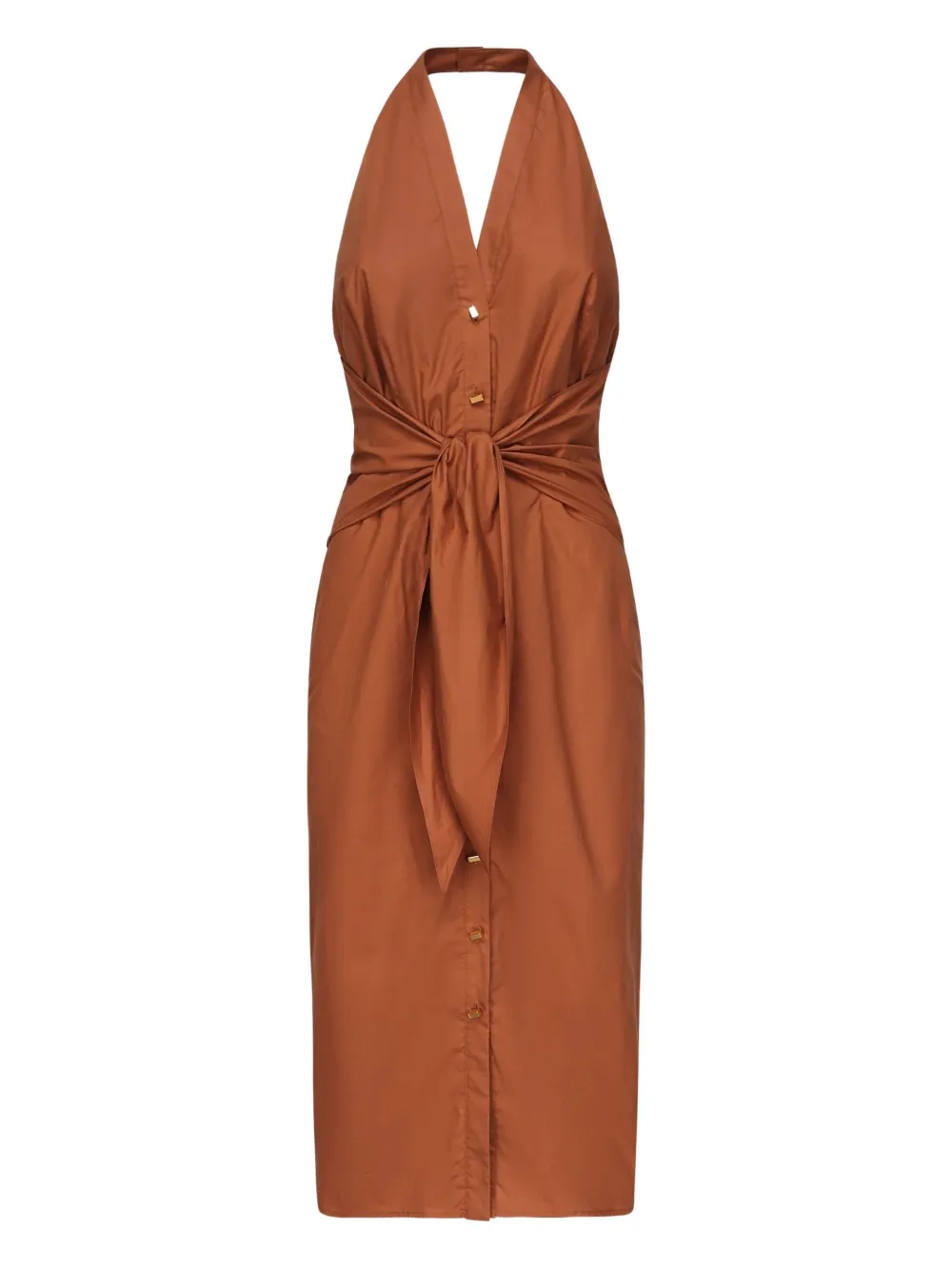 

Платье миди с вырезом халтер Marciano, коричневый