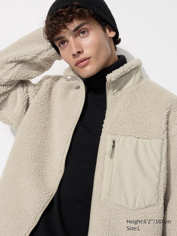 

Ветрозащитная флисовая куртка Uniqlo, бежевый